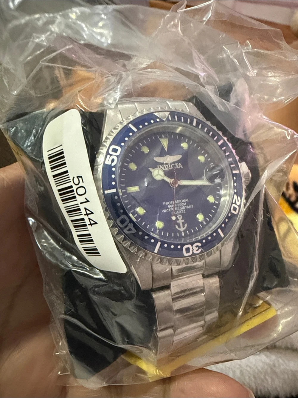 Invicta Blue Dial Silver-Tone Dive Watch